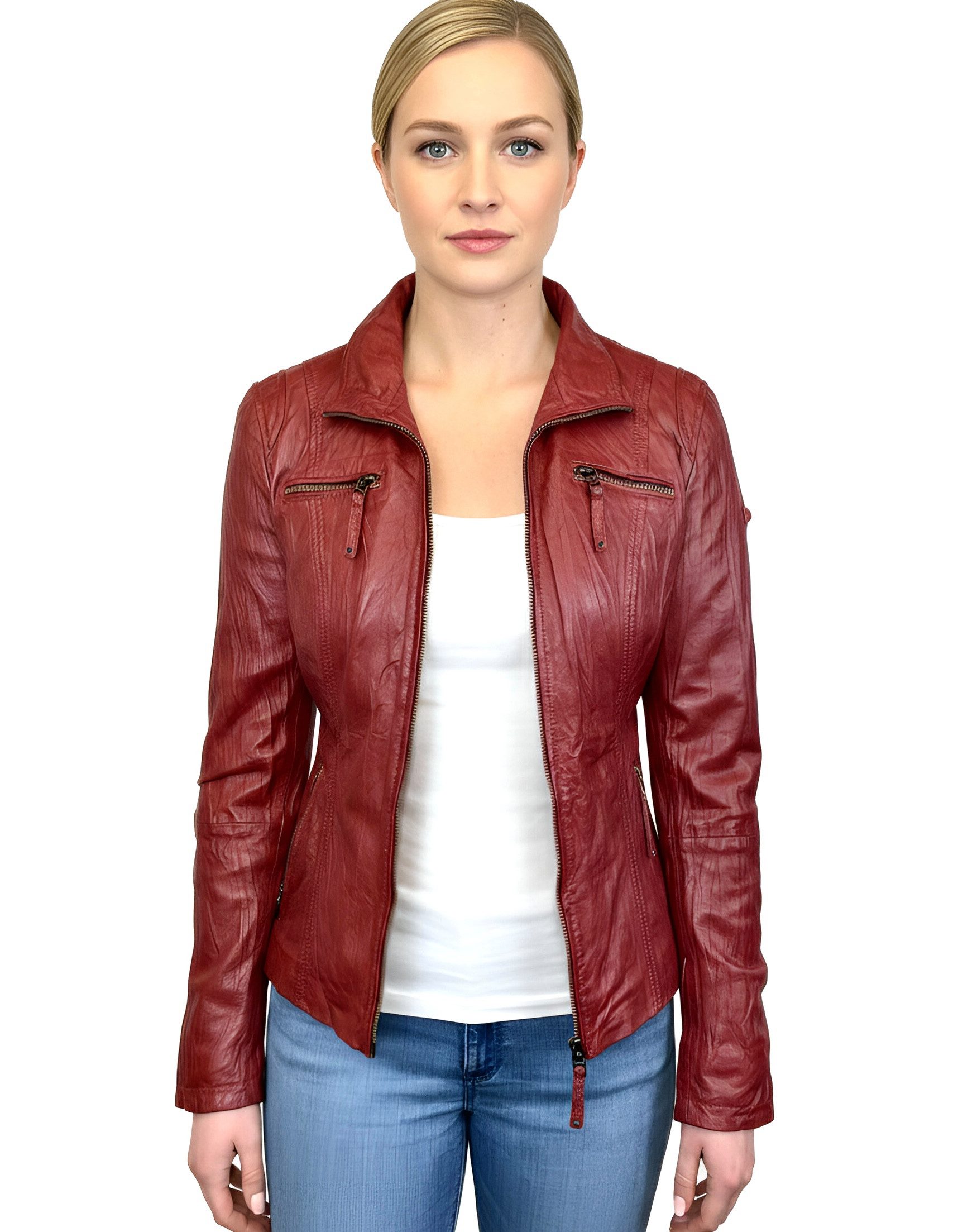 Cabrini Lederjacke aus feinstem Lammnappa Crinkle Effekt