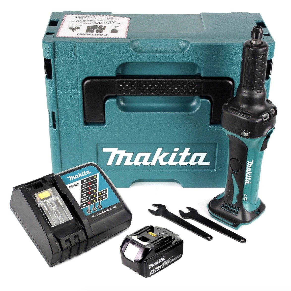 Makita Akku-Geradschleifer DGD 800 RM1J Akku Geradschleifer 18V + 1x Akku 4,0Ah + Ladegerät