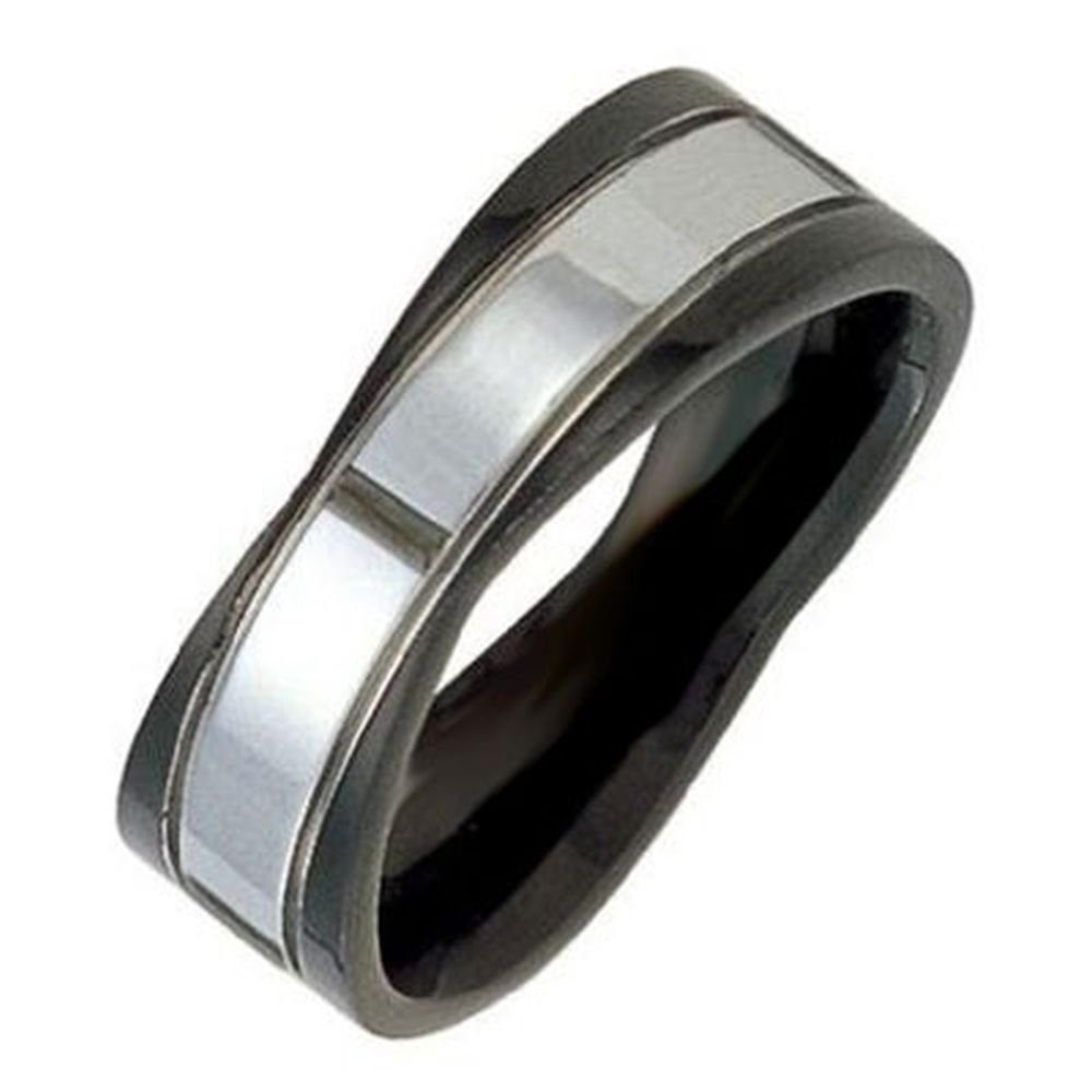 Vivance Partnerring "Black & Steel" Edelstahl Ring bicolor
