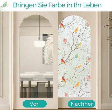 Fensterfolie Blickdicht Sichtschutzfolie Selbsthaftend Bunt Statisch Milchglasfolie, Caterize, halbtransparent