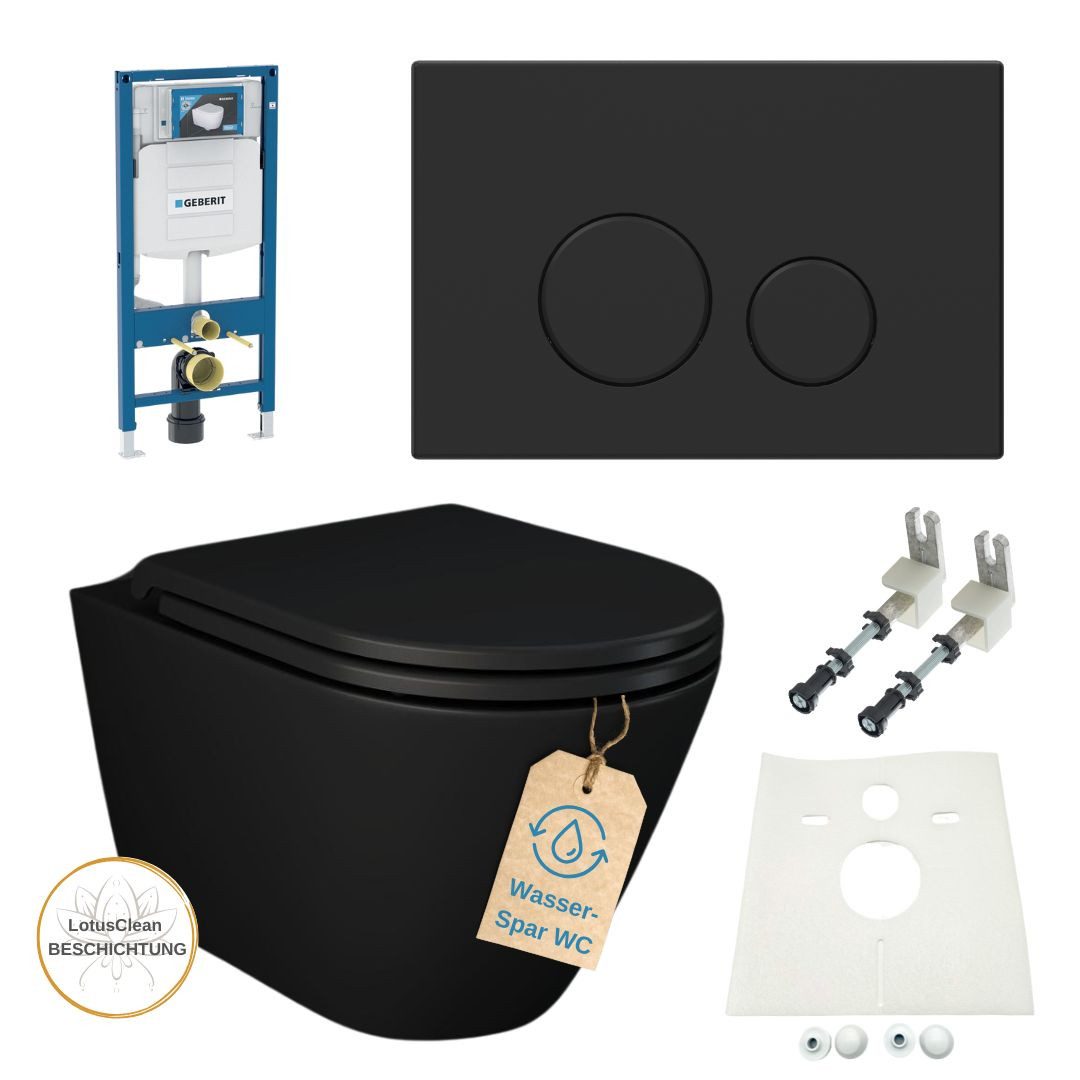 Vorwandelement WC Geberit Spülkasten Sigma WC spülrandlos schwarz
