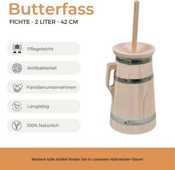 Hofmeister Butterdose, Fichtenholz, Fichtenholz Butter selber machen Butterstampfer