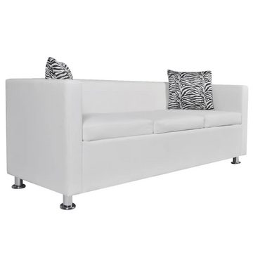 furnicato 3-Sitzer 3-Sitzer-Sofa Kunstleder Weiß