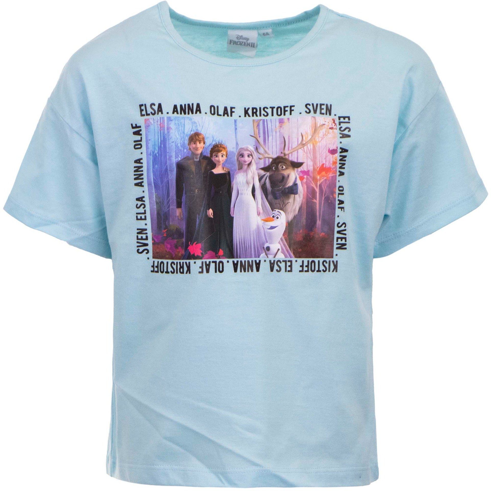 Disney Print-Shirt Disney Die Eiskönigin Elsa Anna Kinder Mädchen T-Shirt Gr. 104 bis 128