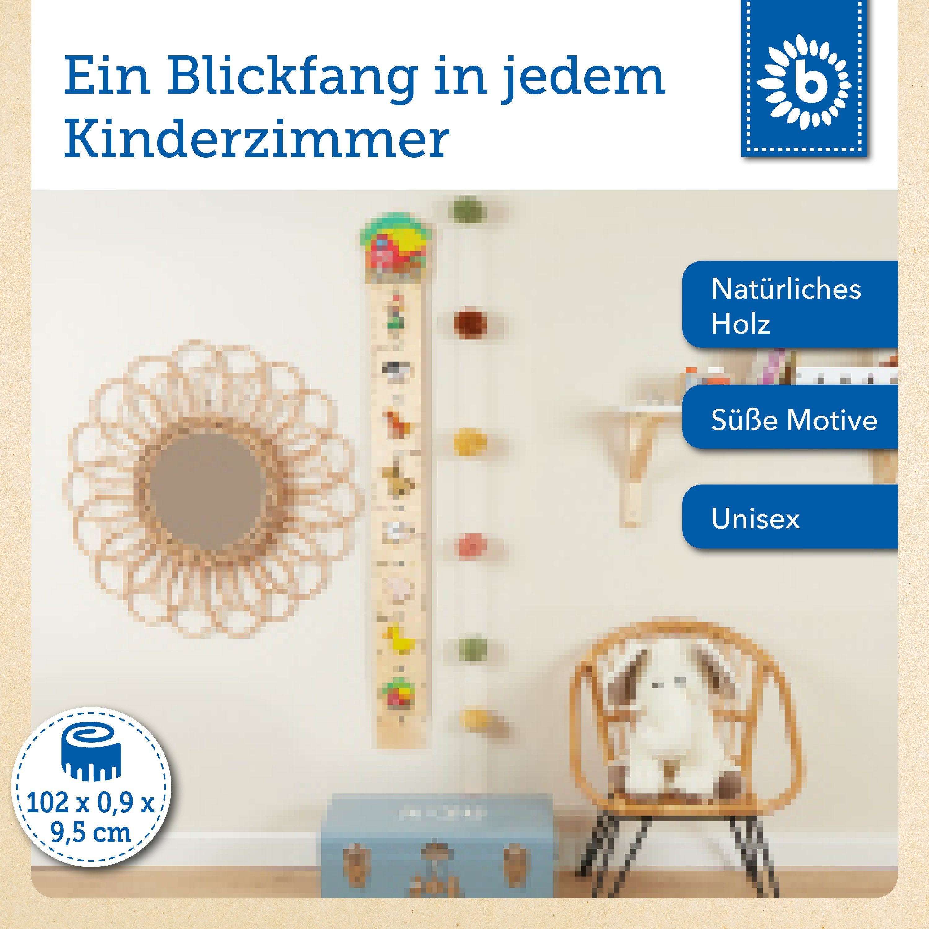 BIECO Messlatte Bieco Messlatte Holz Bauernhof Skala 0,65-1,5m Kinder Wand günstig online kaufen