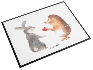 Mr. & Mrs. Panda Schreibtischunterlage Hase Igel - Weiß - Geschenk, Schreibwaren, Schreibunterlage, Tiermoti, (1 tlg)