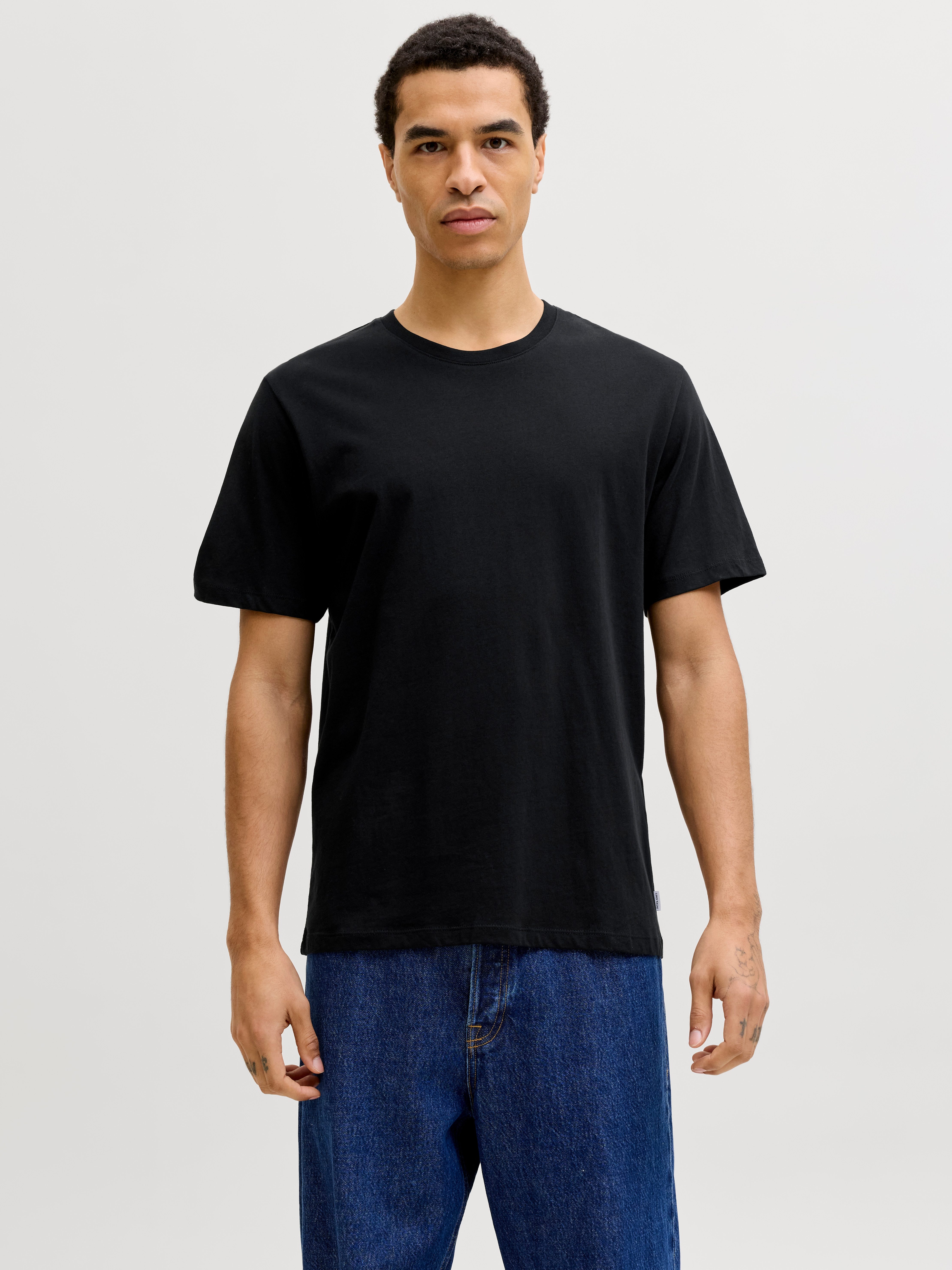 Jack & Jones Rundhalsshirt JJEORGANIC BASIC TEE SS O-NE 3PK MP NOOS (Packung, 3-tlg)