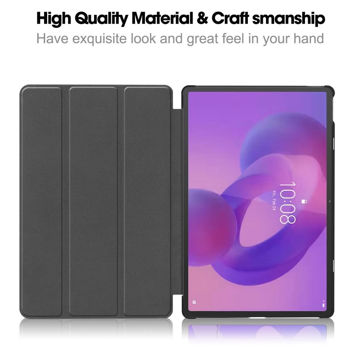 Wigento Tablet-Hülle Für Lenovo Idea Tab Pro 3folt Wake UP Smart Cover Tasche Hülle Grau, 3-Fach Halterung, Kratzfest, Leicht