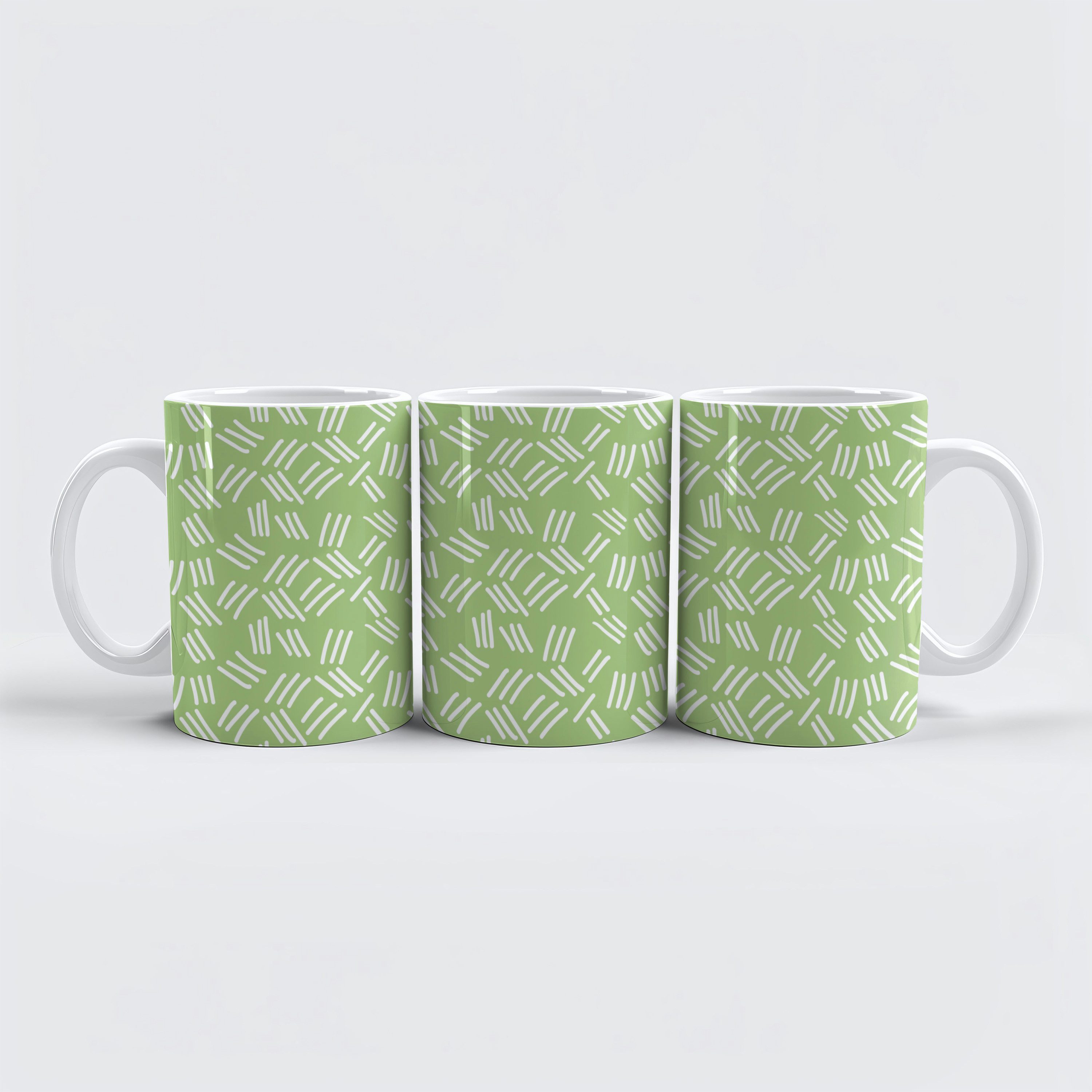 raxxa Tasse "Líneas en juego de equilibrio sobre fondo verde", 1-tlg., Keramik