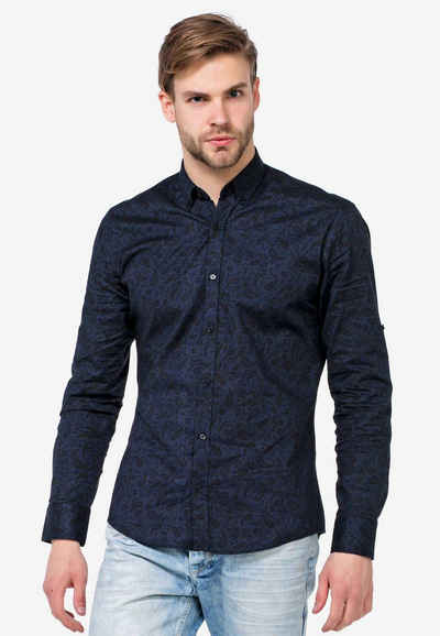 Cipo & Baxx Langarmhemd mit schickem Paisley-Design
