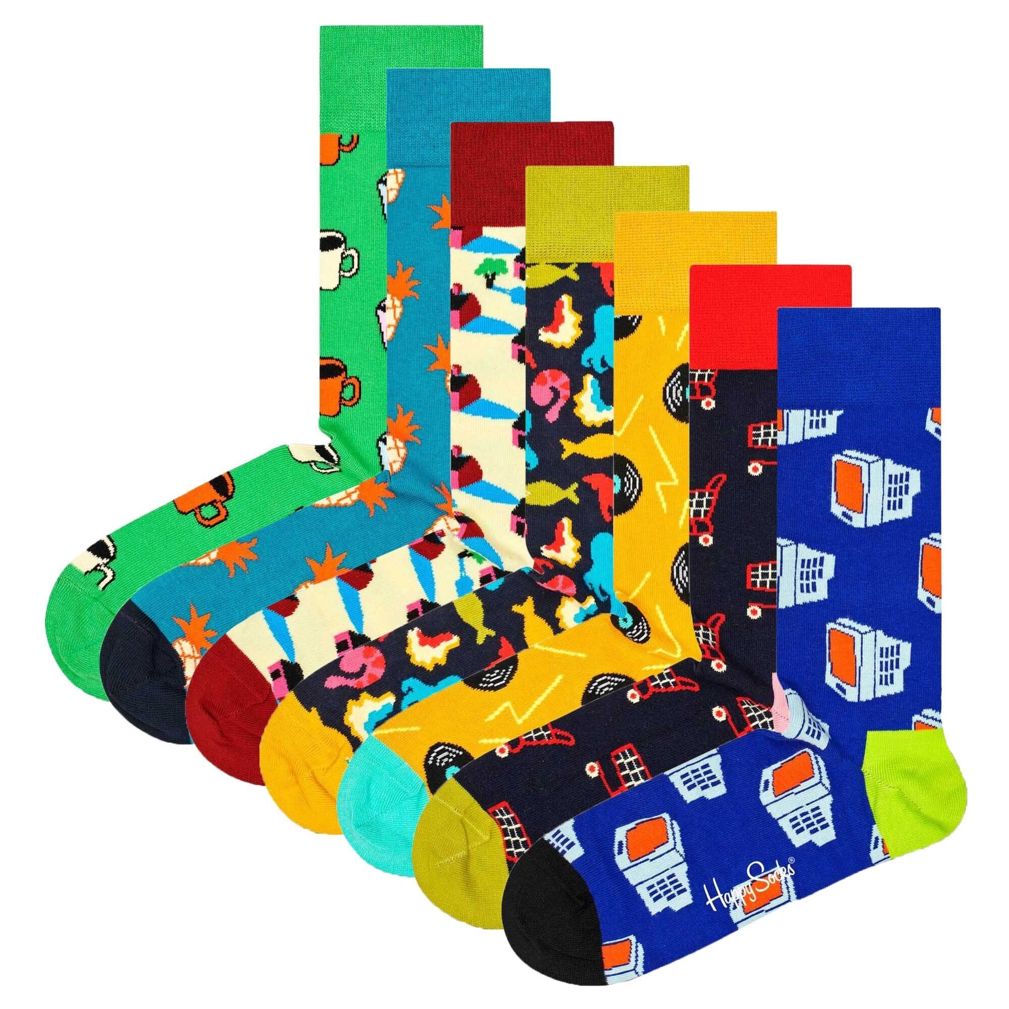 Socken, Happy Happy 7er Pack, Socks Unisex Geschenkbox, Socken Socks Kurzsocken