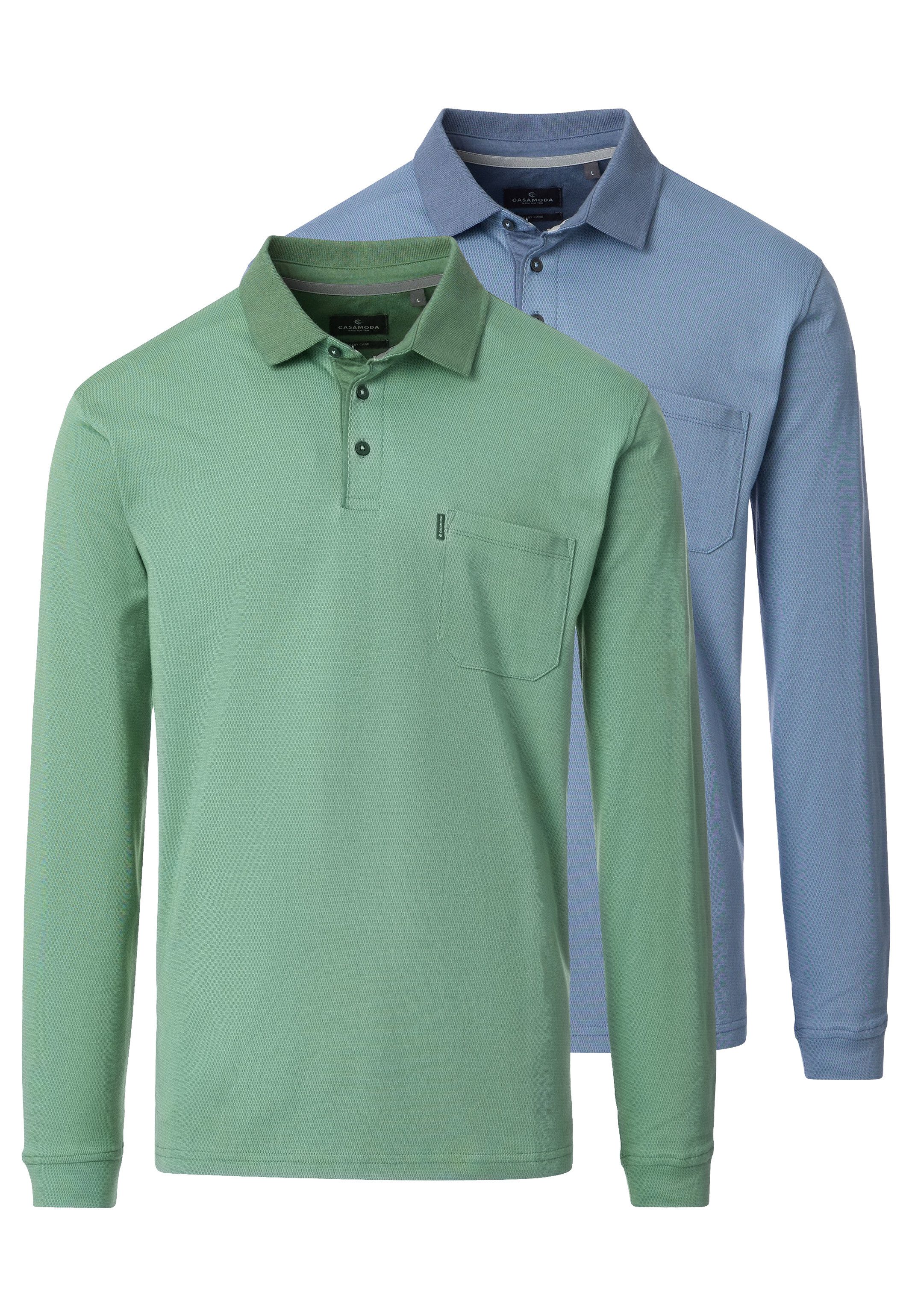 Langarm-Poloshirt 2er Pack Basic
