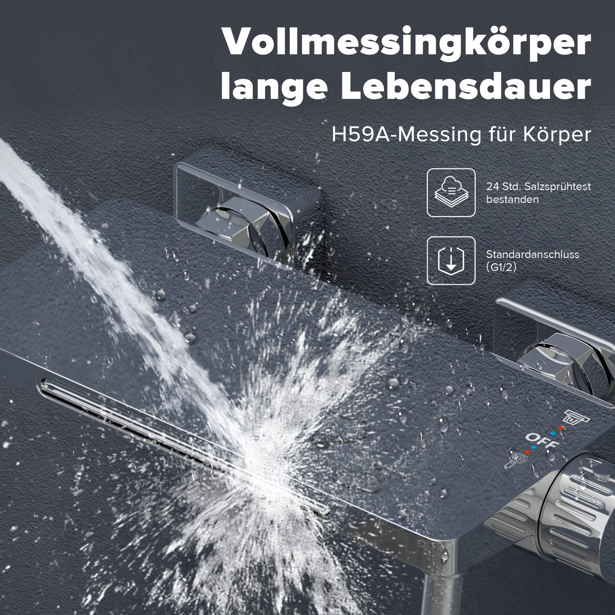 doporro Wannenarmatur Badewannenarmatur Duschsystem mit Handbrause für Badewanne DSN-403