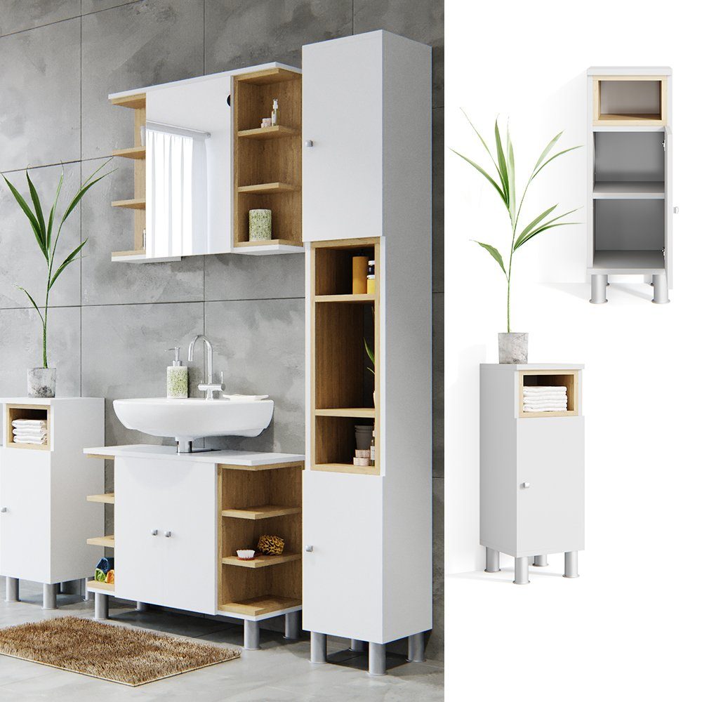 Vicco Midischrank Aquis, Weiß/Sonoma, 30 x günstig online kaufen