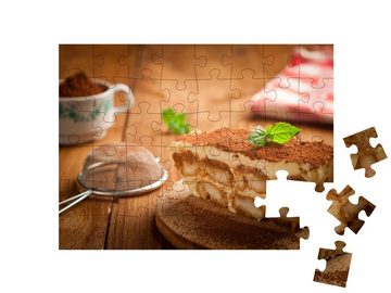 puzzleYOU Puzzle Köstliche Tiramisu-Torte, frisch und hausgemacht, 48 Puzzleteile, puzzleYOU-Kollektionen Essen und Trinken