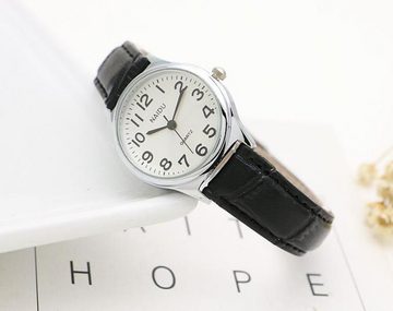 Gontence Quarzuhr Uhren Damen Einfache Stil Armbanduhr Lederarmband Uhr, (1-tlg)