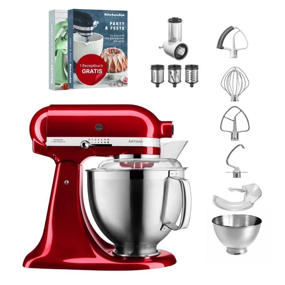 KitchenAid Küchenmaschine KitchenAid 4,8 L 5KSM185 Artisan Küchenmaschine Beginnerset