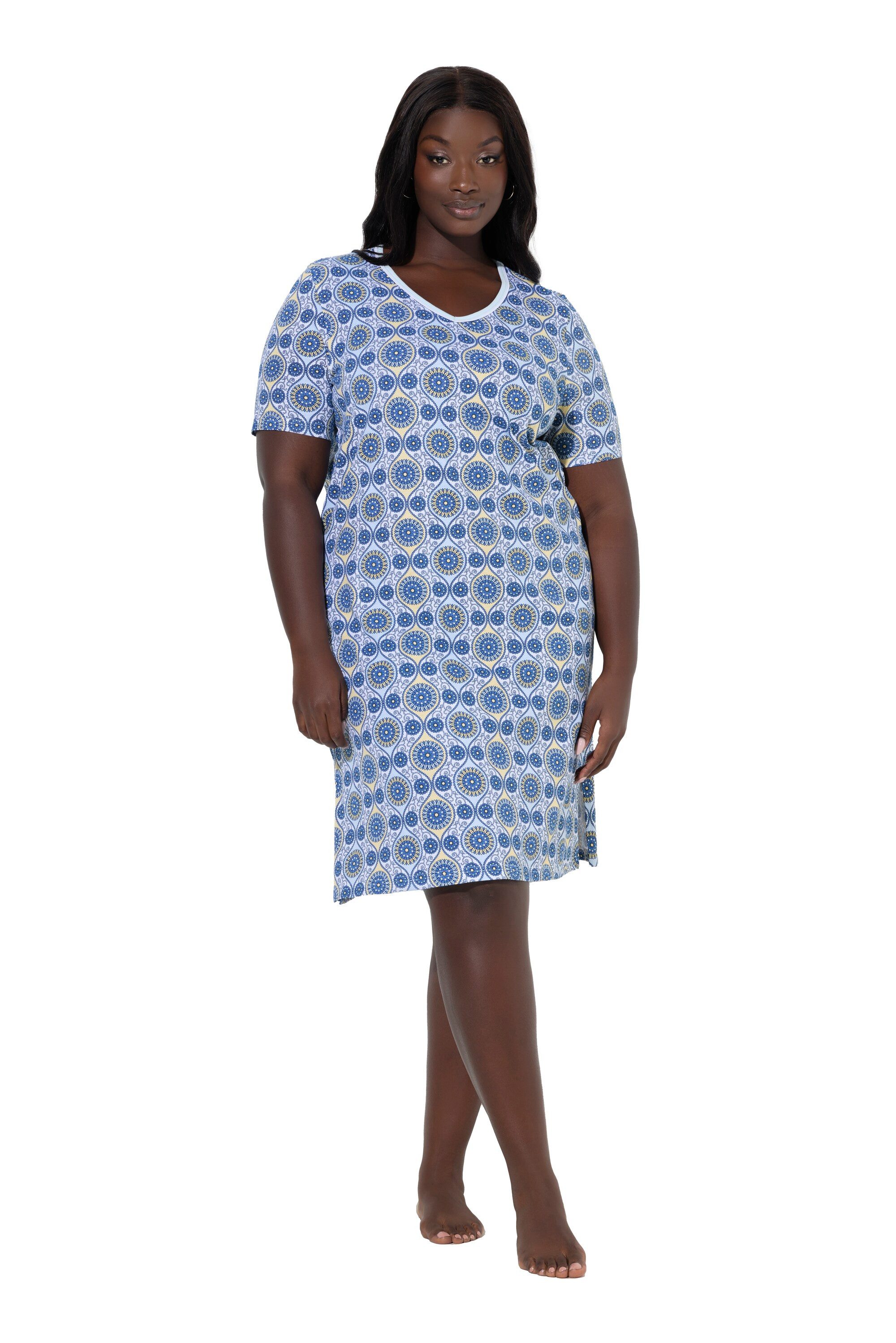 Ulla Popken Bigshirt Bigshirts 2er-Pack Rundhals/V-Ausschnitt Halbarm
