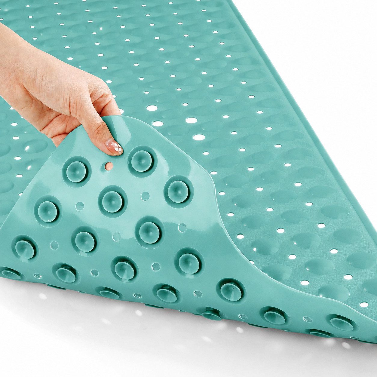 Forrlite Badematte Badewannenmatte rutschfest, BPA Frei Antirutschmatte, 100 x 40 cm, Extra Lang Duschmatte Schnelltrocknend & Maschinenwaschbar Schimmelresistent Badewanne Badematte, Transparent