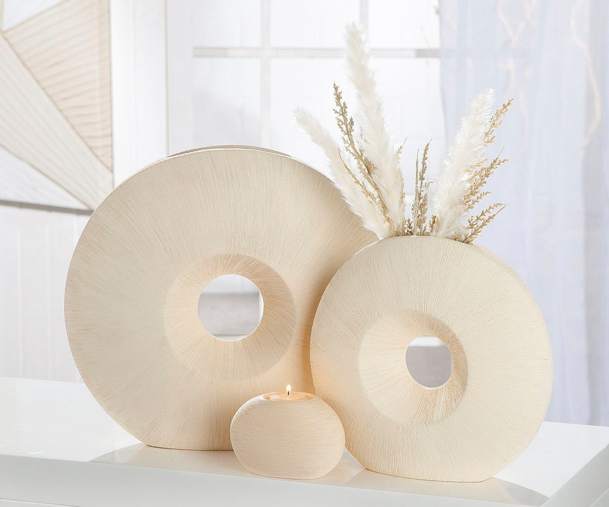 GILDE Tischvase Bologna, Dekovase (1 St), Vase aus Keramik, mit gekratzer O günstig online kaufen