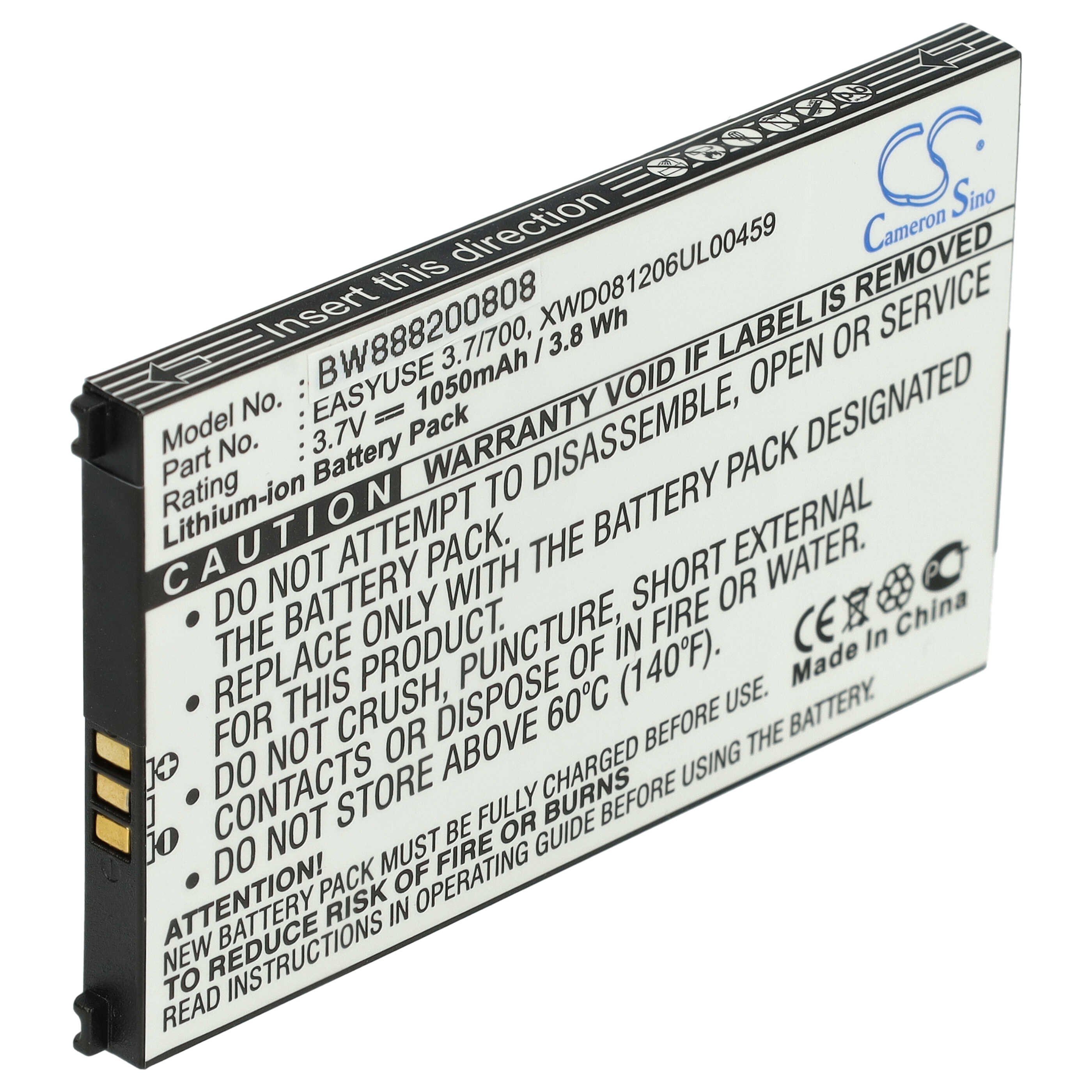 passend für Doro HandlePlus 326i Mobilfunk (1050 mAh, 3,7 V, Li-Ion) Smartphone-Akku