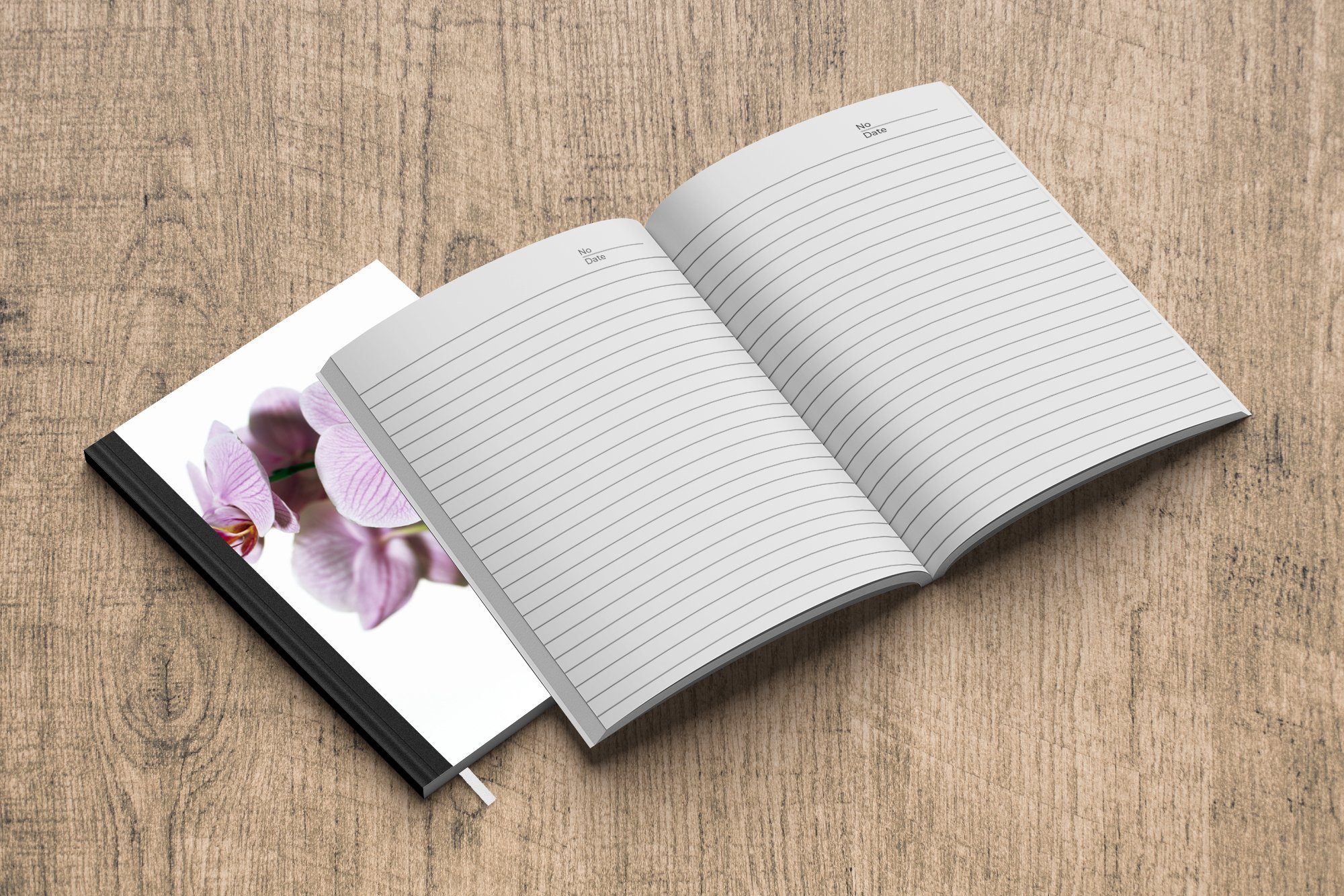 A5, Haushaltsbuch 98 Journal, Tagebuch, Rosa MuchoWow Seiten, Merkzettel, Notizbuch Notizheft, Orchideenblüte,