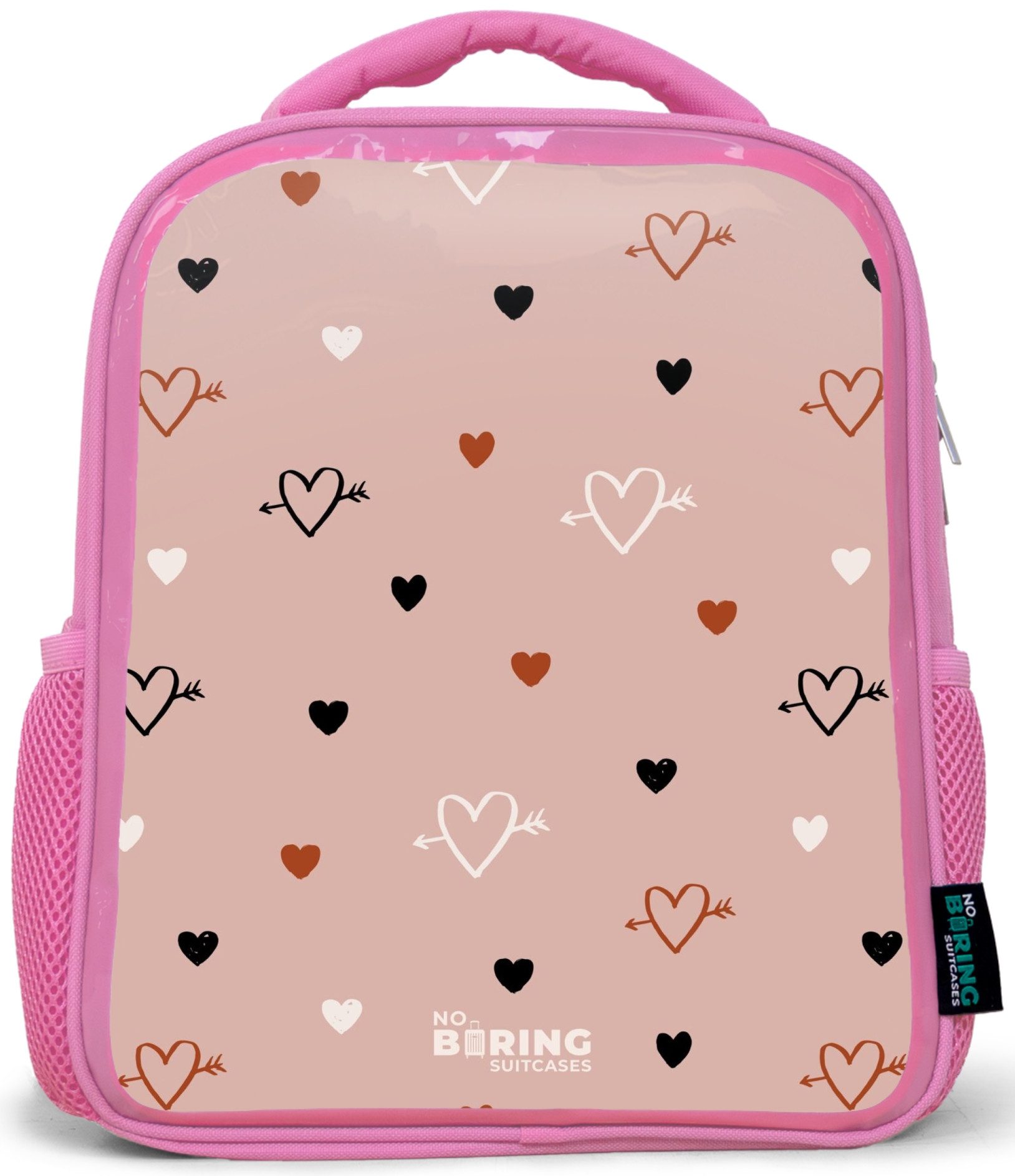 Herzen mit Pfeilen in Schwarz, Weiß und Rosa