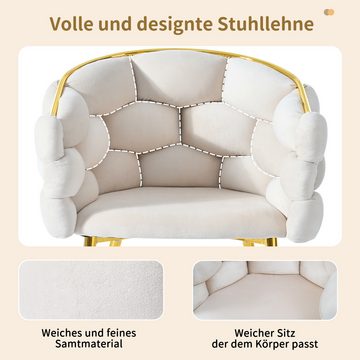 MODFU Polsterstuhl mit Armlehnen und Rückenlehne (1 St), Stühle mit Metallbeinen, beige Stühle, Bubble Stühle
