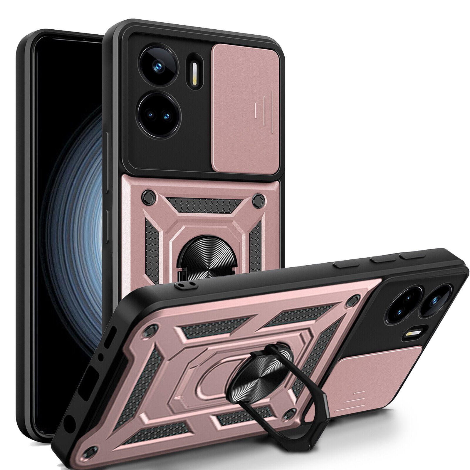 betterfon Handyhülle Panzerhülle für Honor 90 Lite mit Kameraschutz & Ringhalter, Outdoorhülle mit Smartstand und Silikonkern