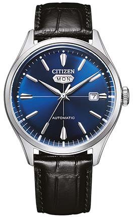 Citizen Automatikuhr Crystal Seven NH8390-20LC, Armbanduhr, Mechanische Uhr, Herrenuhr, Datum, Lederarmband