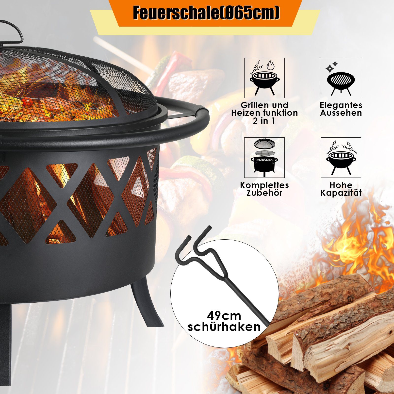 TLGREEN Feuerschale, Feuerschalen mit Grillrost, mit günstig online kaufen