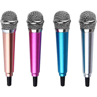 BEARSU Mikrofon »Mini Karaoke Mikrofon, 4 Stücke Tiny Microphone, Mikro Vokal Karaoke, Metall Verdrahteten Mini Tragbar Handmikrofon für Handy Laptop Notebook, 4 Farben« (4-tlg)