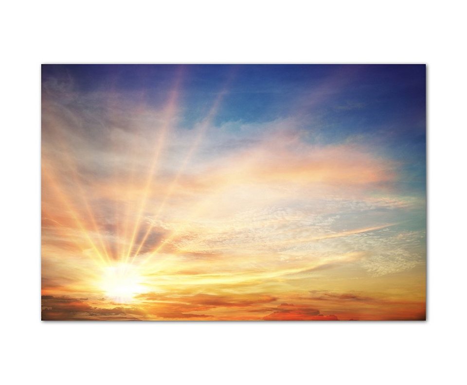 Sinus Art Leinwandbild 120x60cm Himmel Wolkenschleier Sonne Luft