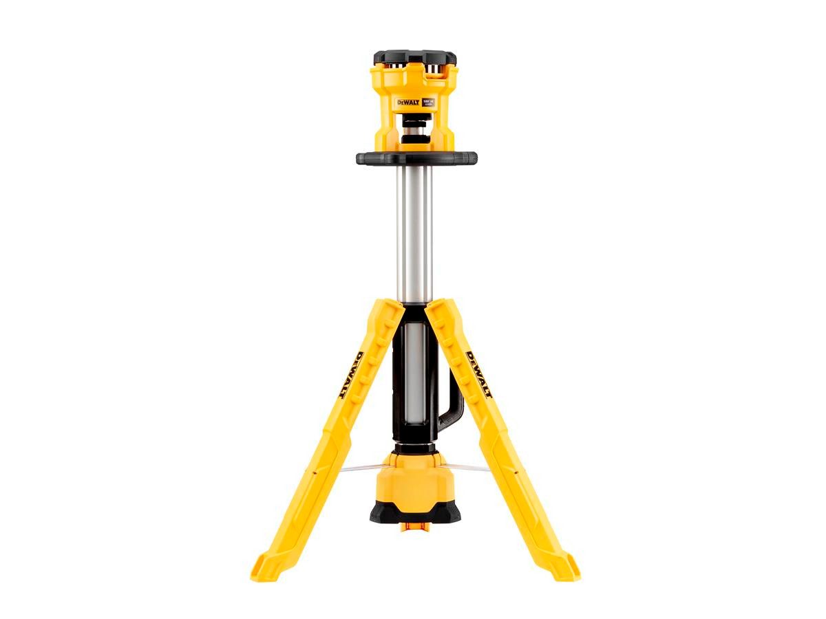 DeWalt LED Baustrahler 18 Volt, LED-Reflektor um 240° drehbar und 200° neigbar, Sehr warmes Licht mit 4.000 Kelvin, Dreistufige Lichtstärkeneinstellung mit 1.000, 1.800 und 3.000 Lumen