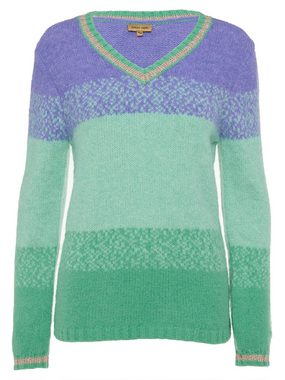 Sarah Kern Strickpullover Langarmpullover figurumspielend mit goldfarbenen Metallicakzenten