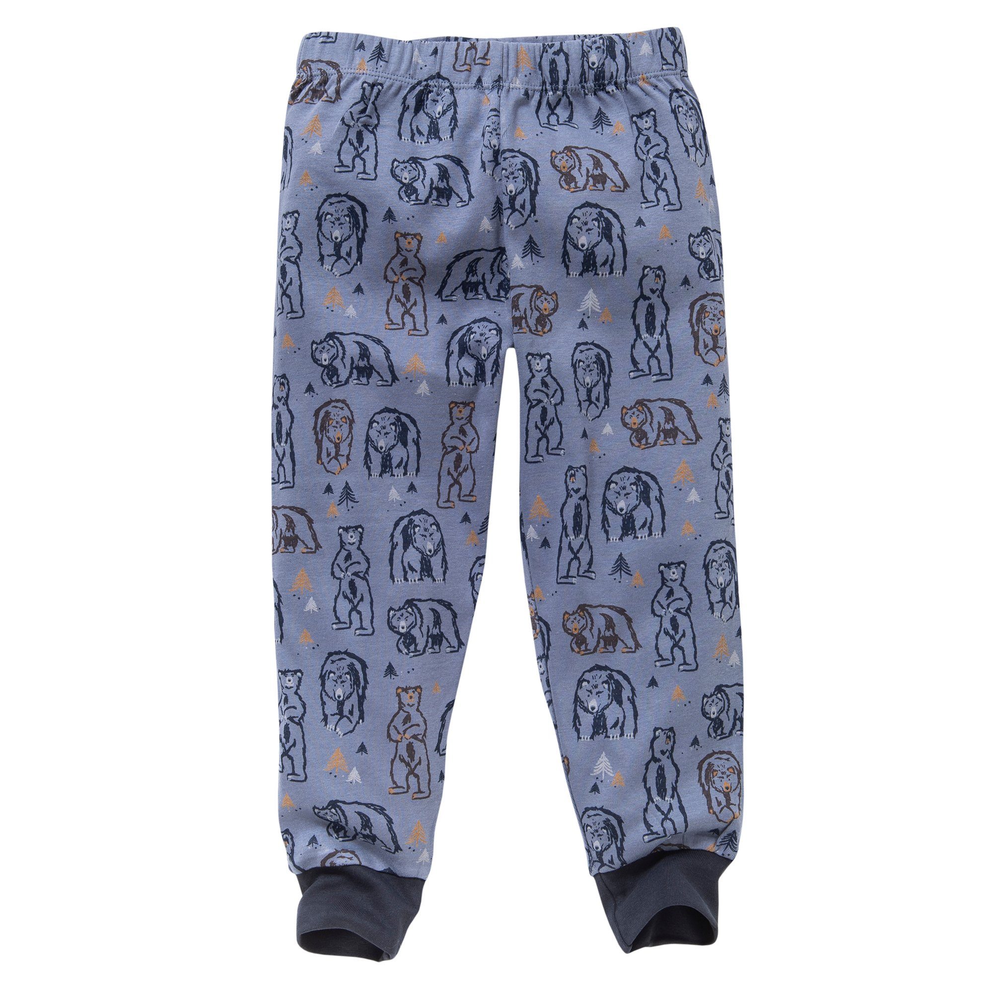 People Wear Organic für Jungen, Pyjama Blau Schlafanzug Baumwolle bio