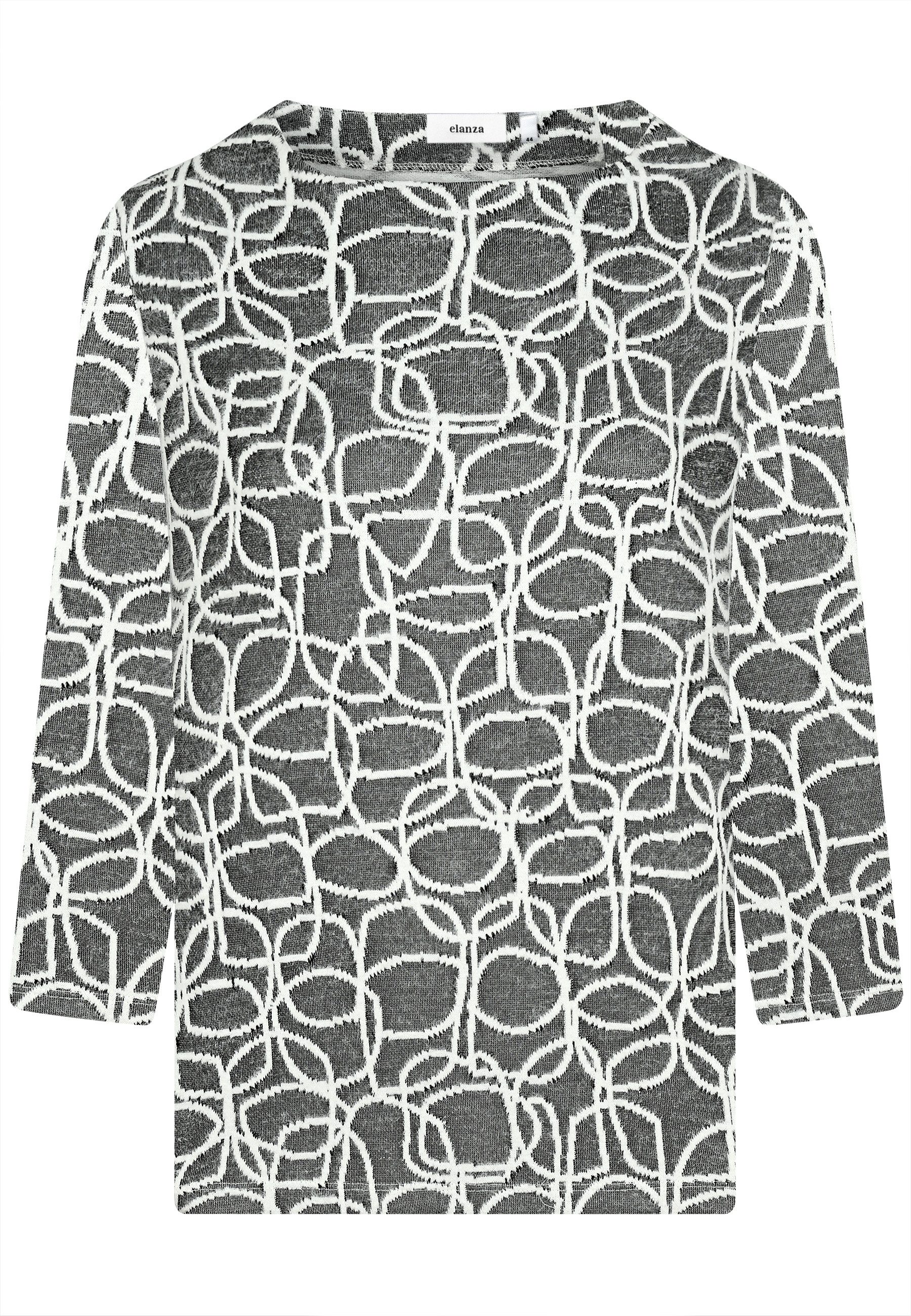 elanza T-Shirt Shirt mit Grafik-Muster in Schwarz/Weiß (1-tlg)
