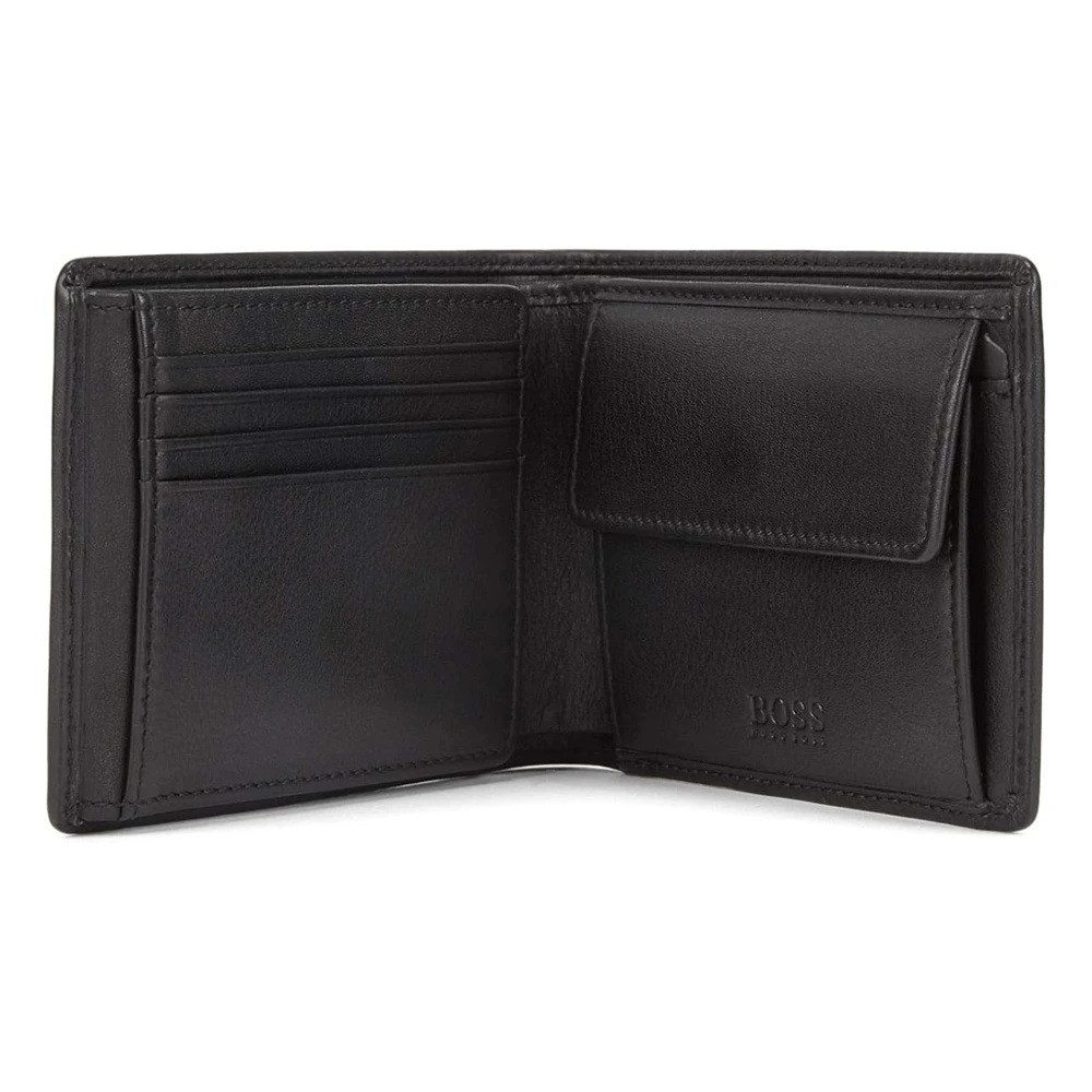 BOSS Geldbörse Arezzo Trifold Herren Portemonnaie aus Leder mit geprägtem L günstig online kaufen