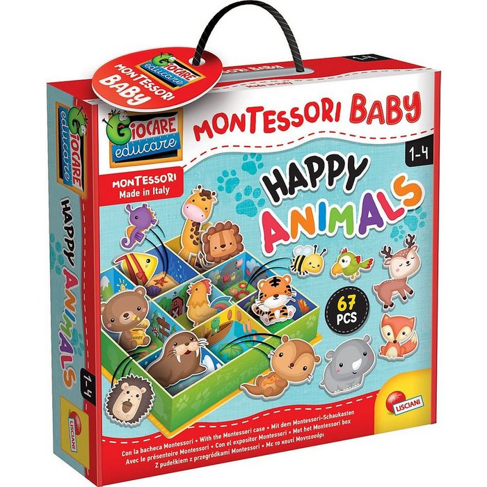 Lisciani Lernspielzeug Montessori Baby Glückliche Tiere