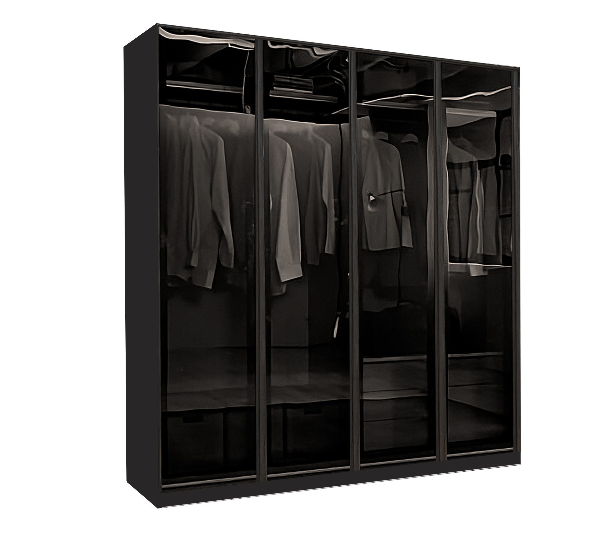 Palms-Store Drehtürenschrank Kleiderschrank Monaco mit Glasrahmentüren 3 Br günstig online kaufen