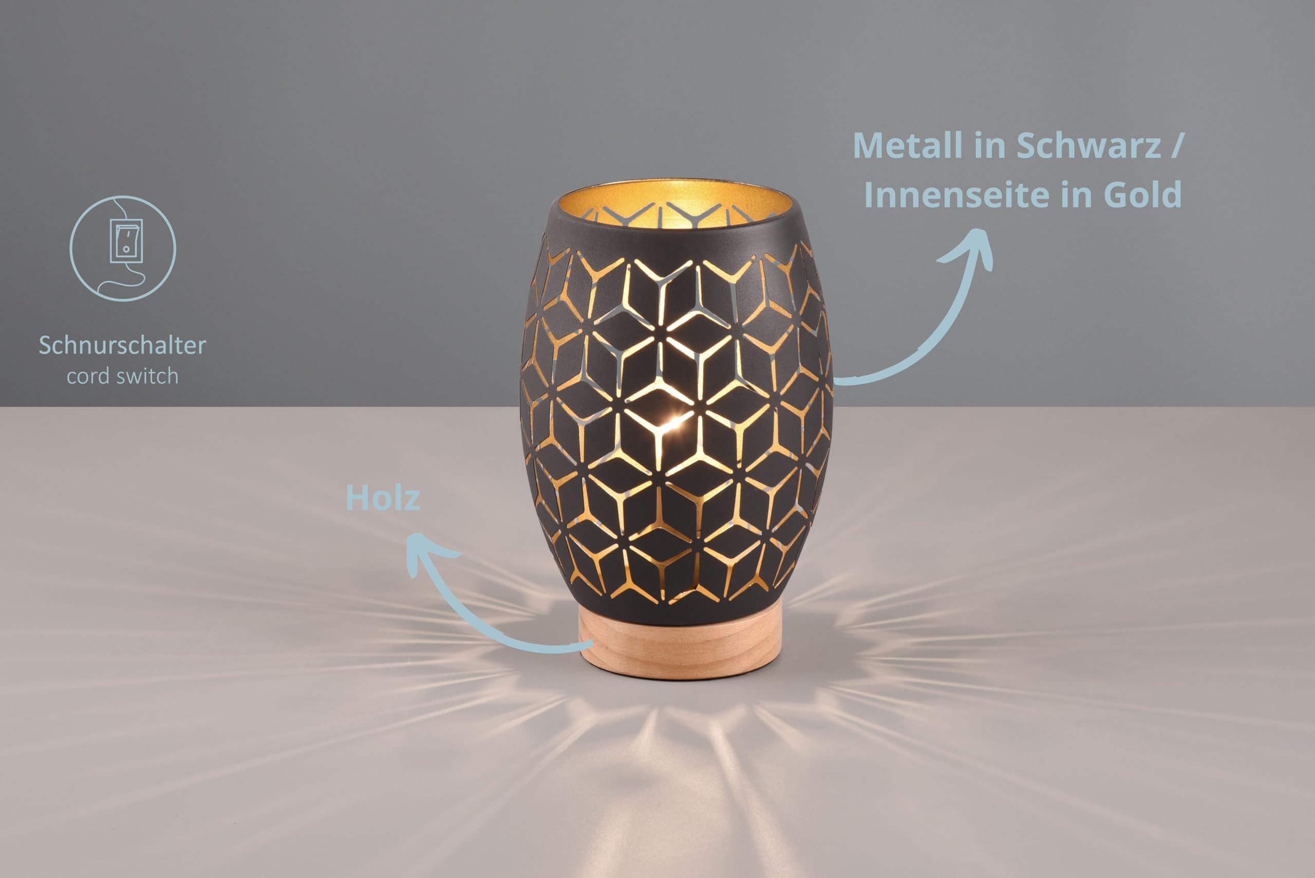 lightling Tischleuchte Bill, ohne Leuchtmittel, Schnurschalter, IP20 Indoor günstig online kaufen