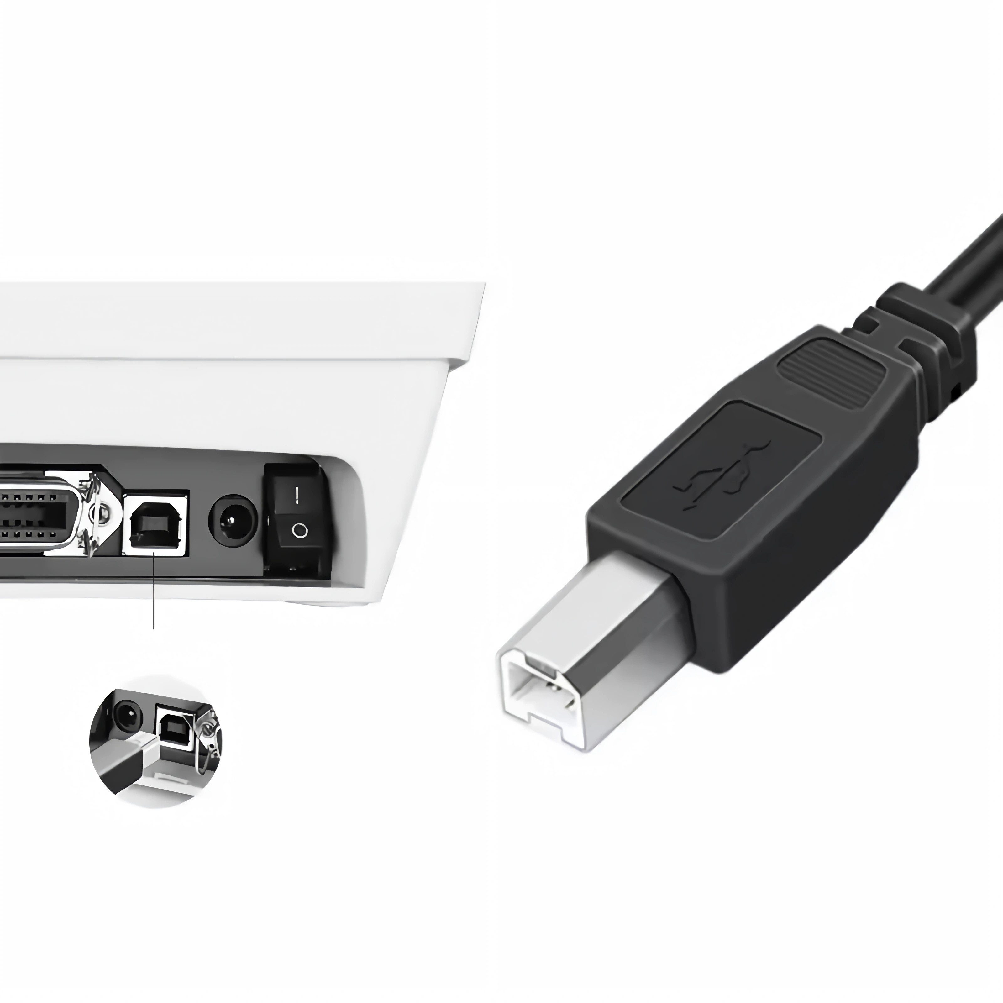 Bolwins F27 USB 2.0 Adapter A-Buchse auf B-Stecker für Drucker und Scanner USB-Kabel, USB 2.0 Typ B Stecker, USB 2.0 Typ A Buchse mit Schraubbefestigung (30 cm), Schraubbefestigung, USB 2.0, 480 Mbit/s, Plug & Play, 30 cm Kabel