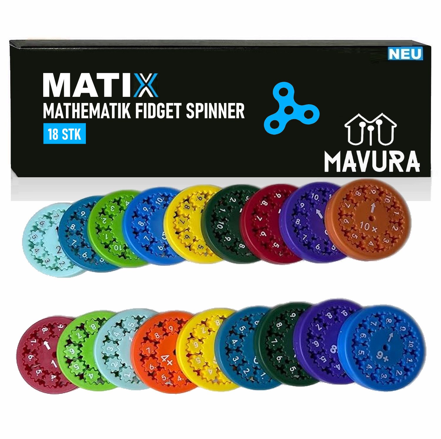 Fidget-Gadget MATIX Mathematik Fidget-Spinner Anti-Stress Lernspielzeug Zahlen für