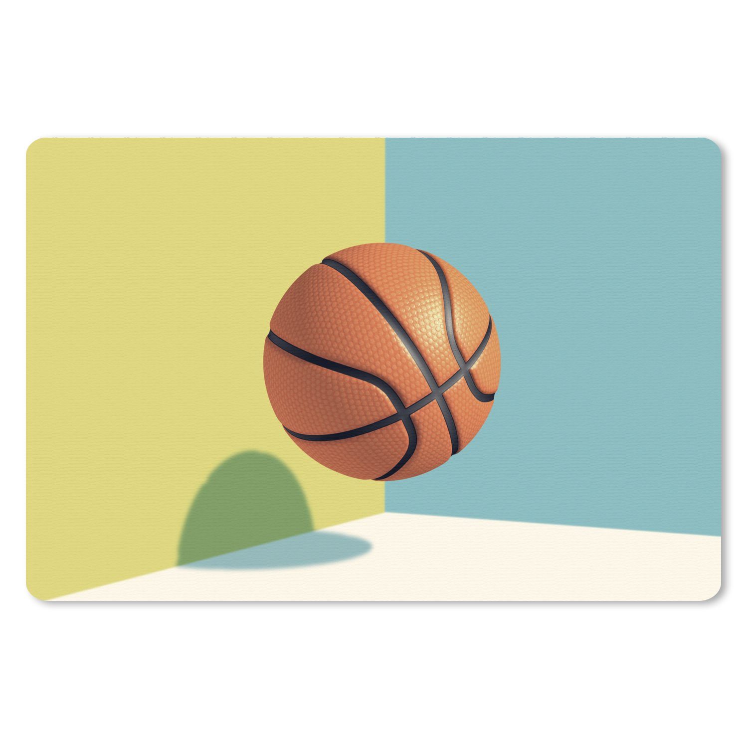 MuchoWow Gaming Mauspad Ein Basketball in einer bunten Umgebung (1-St), Mousepad mit Rutschfester Unterseite, Gaming, 120x80 cm, XXL, Großes
