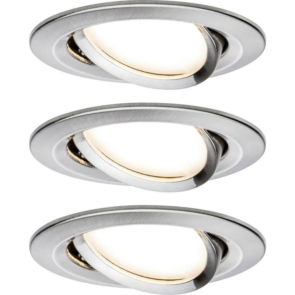 Paulmann LED Einbauleuchte LED Einbauleuchte 3-Step-Dim Coin Basisset schwenkbar rund 93483, Dimmbar über Lichtschalter, Schwenkbar, Geringe Einbautiefe