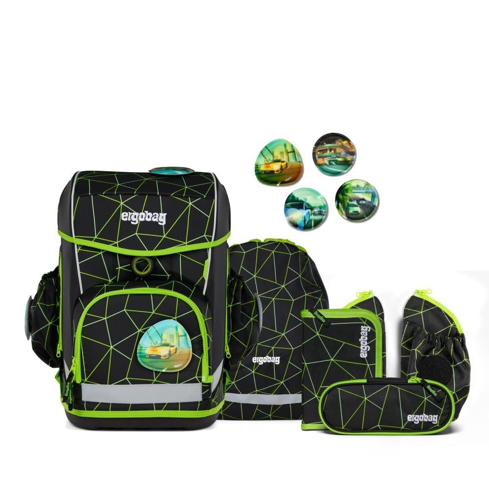 ergobag Schulranzen Cubo Light (5tlg., inkl. Federmäppchen, Schlamperrolle, Sportbeutel und Kletties)