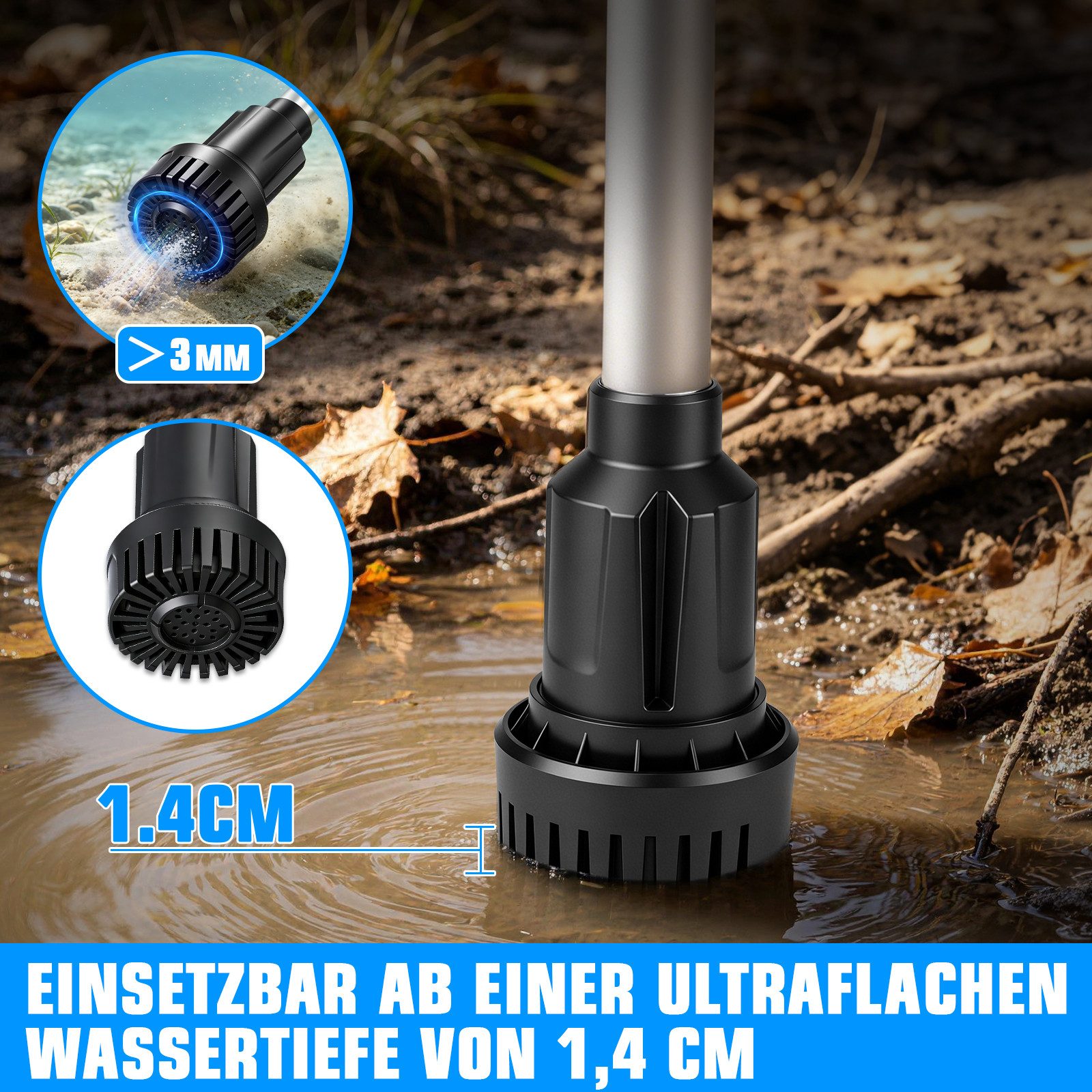 XERSEK Regenfasspumpe 3000L/h Wasserpumpe mit Gartensprühdüse Kabellose Stab-Transferpumpe (Kompatibel für Makita 18V Akku (Ohne Akku), für Pool/Garten/Teich/Wohnmobil/Boot