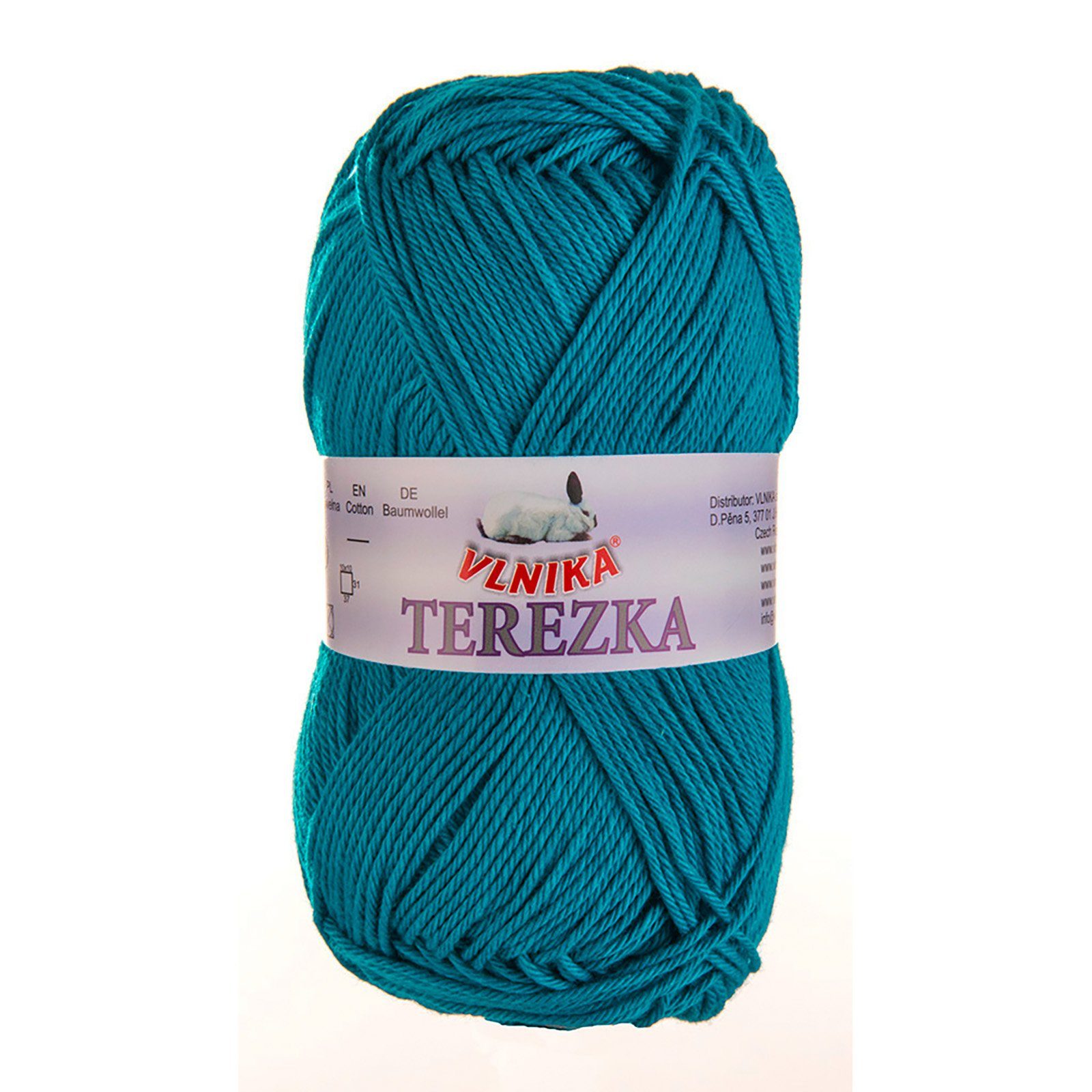 VLNIKA 50g Strickgarn TEREZKA 100% Baumwolle, 155m Häkelwolle, 155 m, ozeanblau