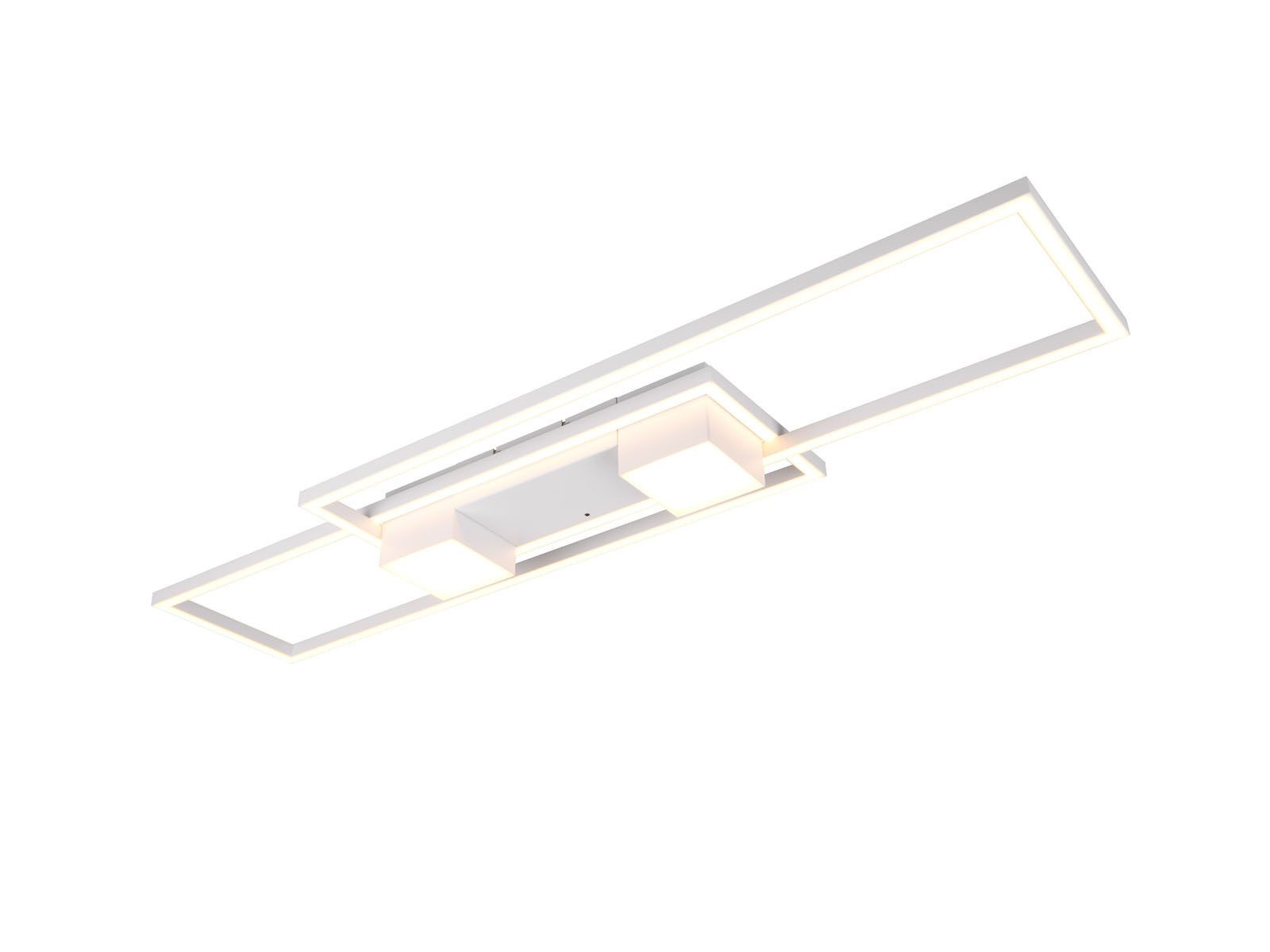 TRIO Leuchten LED Deckenleuchte mit Fernbedienung & Tageslicht B: 100cm, Memoryfunktion, LED fest integriert, Neutralweiß, Warmweiß, Tageslichtweiß, große Büro Tageslicht-Lampe Decke flach, dimmbar über Licht-Schalter