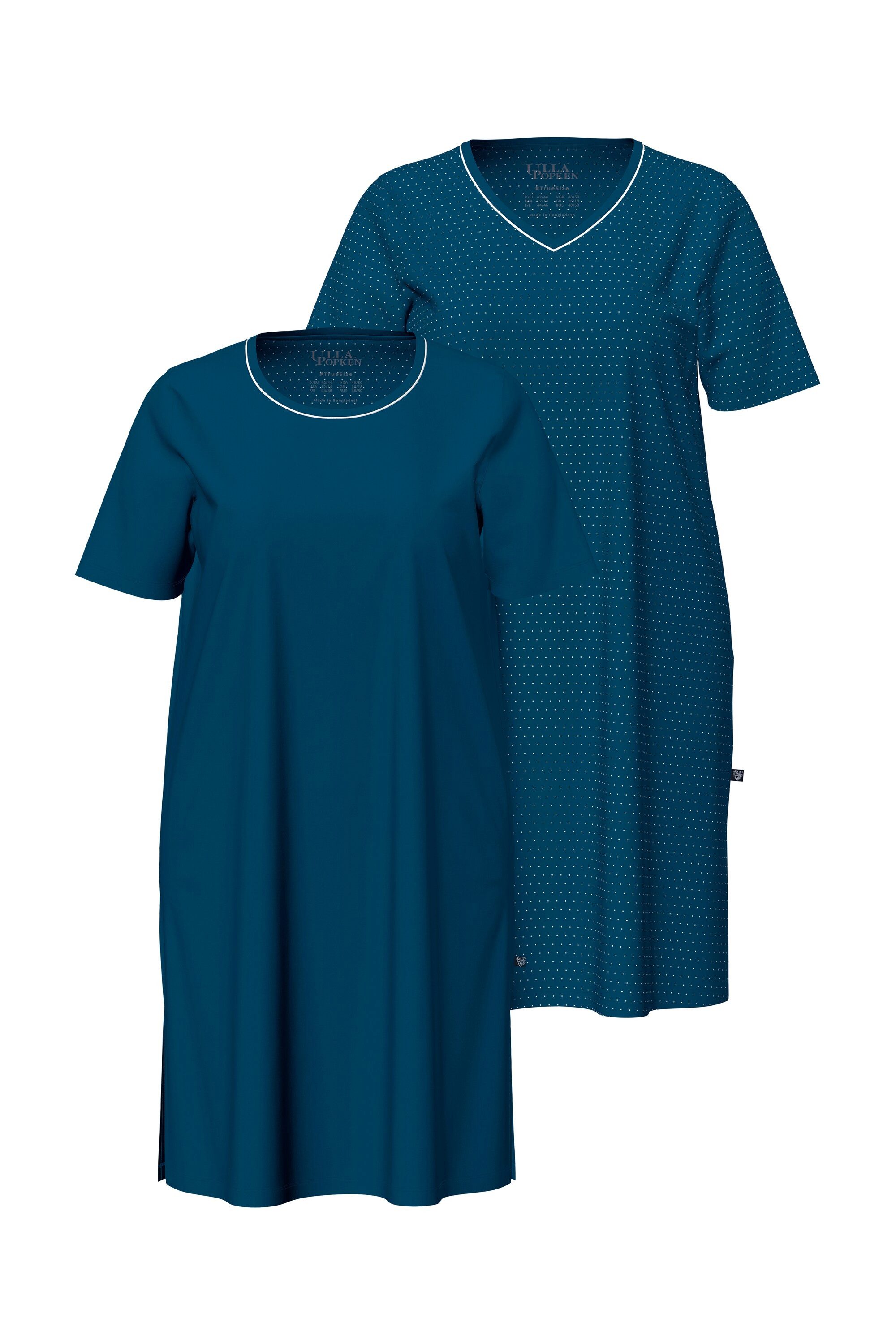 Ulla Popken Bigshirt Bigshirts 2er-Pack Rundhals/V-Ausschnitt Halbarm